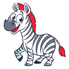 Obraz premium cute zebra in white background