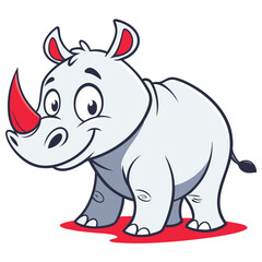 Fototapeta premium cute rhino in white background