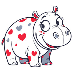 Fototapeta premium cute hippo in white background