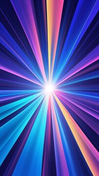 Abstract bright blue rays of light beams spectrum illustration background
