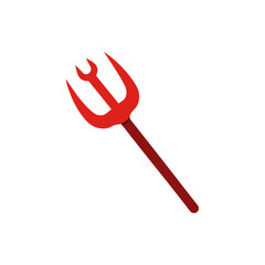 devil pitchfork icon vector illustration
