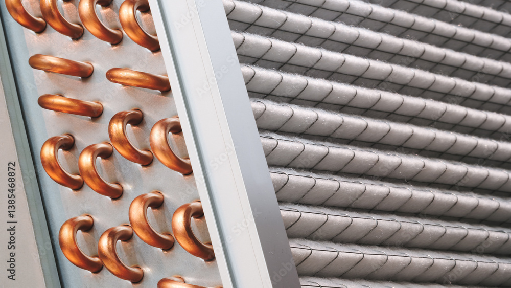 Aufkleber a close up of a radiator with a white frame. the radiator is made of metal and has a pattern of circ