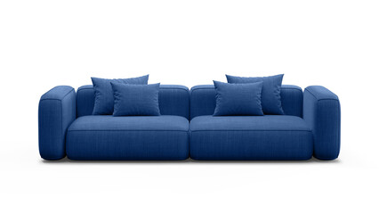 Sofa on transparent background with shadow. Furniture for the modern interior, web design, and presentation.