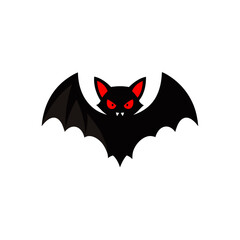 Vampire Bat With Red Eyes Vector Illustration