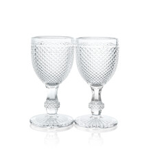 Two empty clean glasses isolated on white