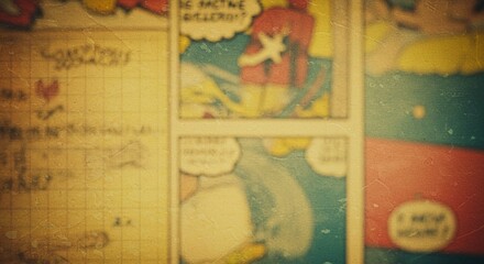 Vintage Comic Book Page Texture Retro Graphic Novel Background Aged Paper Grunge Style Illustration