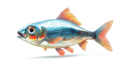 Fototapeta premium Detailed illustration of a colorful fish on white background for stock photography
