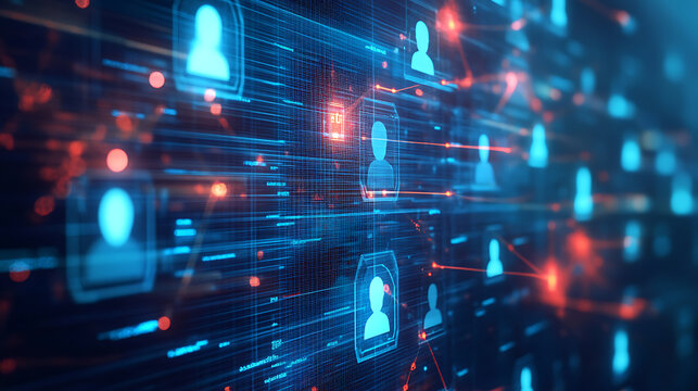 An AI powered system automating recruitment by analyzing real time candidate resumes and job market data, futuristic AI-driven HR platform, Human resources technology style