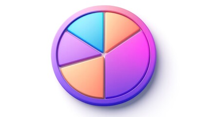 Obraz premium Colorful Pie Chart on White Background (2)