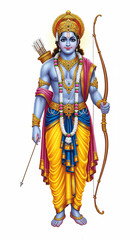Lord Rama Solo &ndash; White Background Stock Illustration