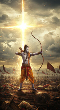 Lord Rama Battle Scene &ndash; Cinematic Illustration