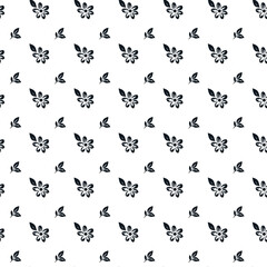 Simple abstract geometric flowers seamless pattern.  Vector hand drawn sketch. black and white. Template for designs, textiles, surface design, fabric