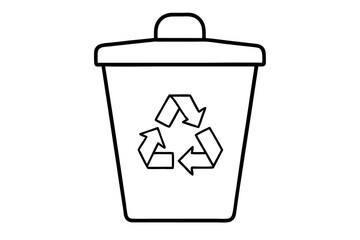 trash can with recycle sign