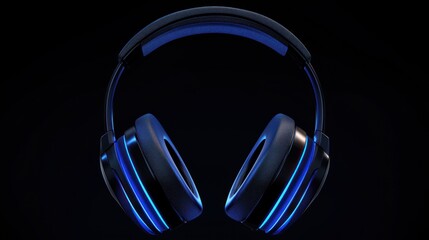 Sophisticated wireless headphones with sleek blue accents for immersive audio experience