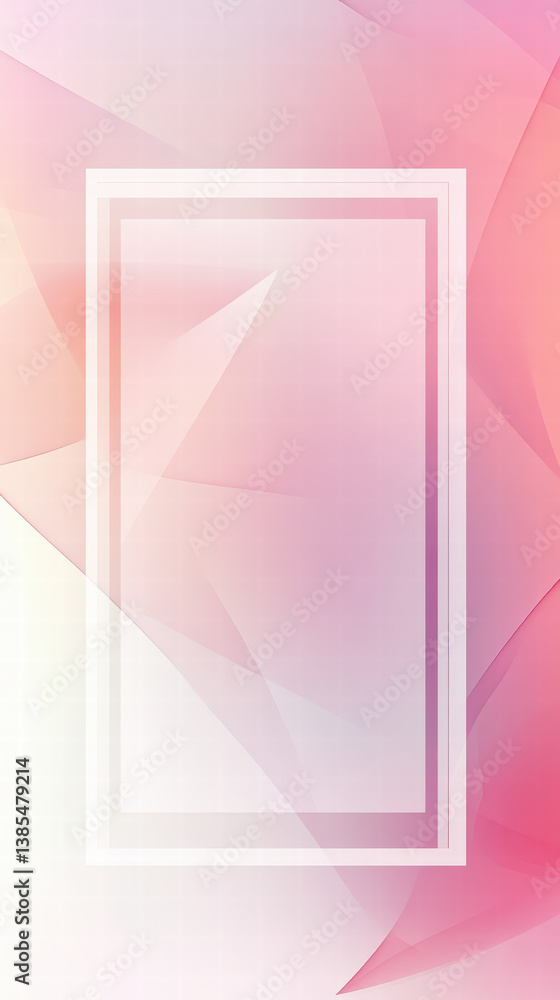 Poster abstract frame elegance: a gradient of pink, light, and subtle shapes converge to create a delicate 