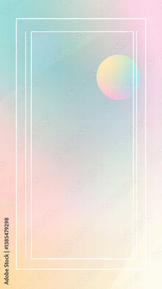 Poster abstract composition with vibrant colors and minimalist frame: an elegant interplay of soft hues and