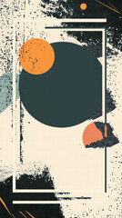 Geometric Abstract Design: A visually captivating geometric composition showcasing a blend of shapes and textures in a contemporary artistic arrangement.