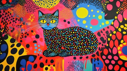 a cat portrait in a bold pop art style