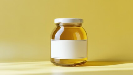 Honey jar mockup with customizable label design