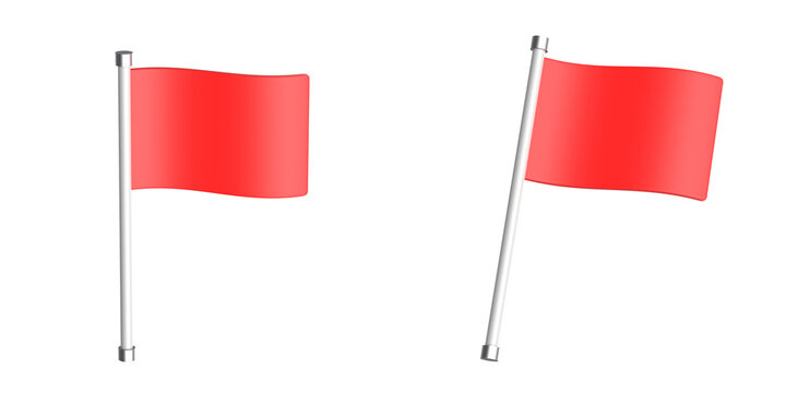 Red flag 3d icon illustration