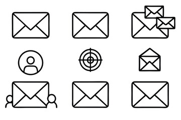 Email Client Line Art Sketch for Professional Design and Illustration 