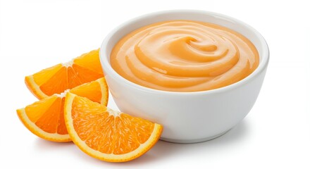 Preparing Fresh Orange Pudding with Slices for Dessert or Snack