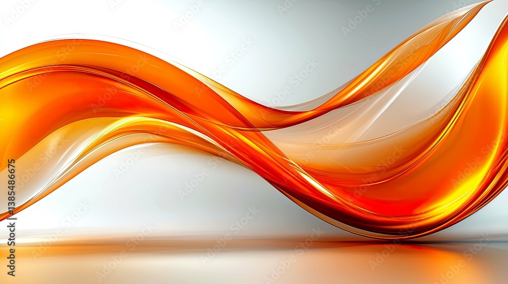 Poster abstract orange wave: dynamic flowing fluid design