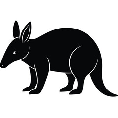 Aardvark silhouette vector illustration Aardvark plans black colour vector, Aardvark silhouette icon, aardvark silhouette black silhouette vector, Aardvark silhouette vector illustration.