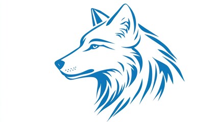 Silhouetted wolf profile, graphic design, decorative element, digital art