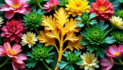 Dried parsley forming an intricate geometric design , seasoning, form