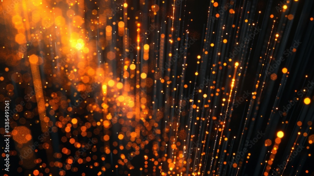 Aufkleber abstract d data visualization with glowing vertical bars and subtle motion blur on a black backgroun