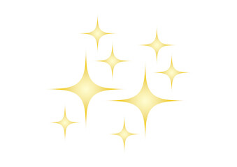 金の星のモチーフのイラスト、記号。飾り。