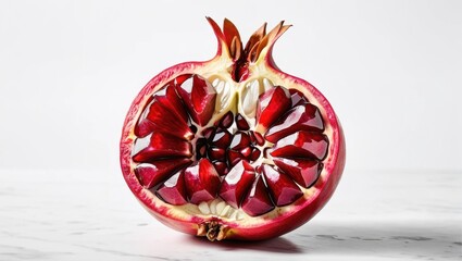 Pomegranate cut in half