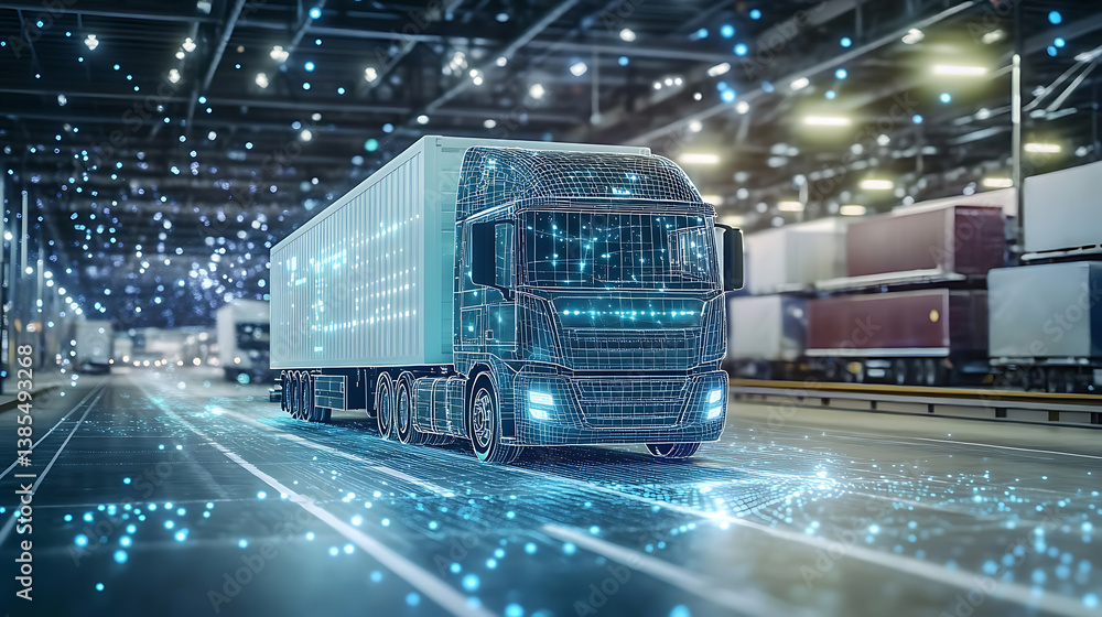 Poster an ai powered system automating supply chain logistics by analyzing delivery schedules, inventory le