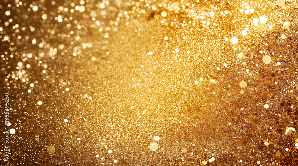 Poster golden abstract sparkle: an artistic display of shimmering gold sparkles, creating a captivating and