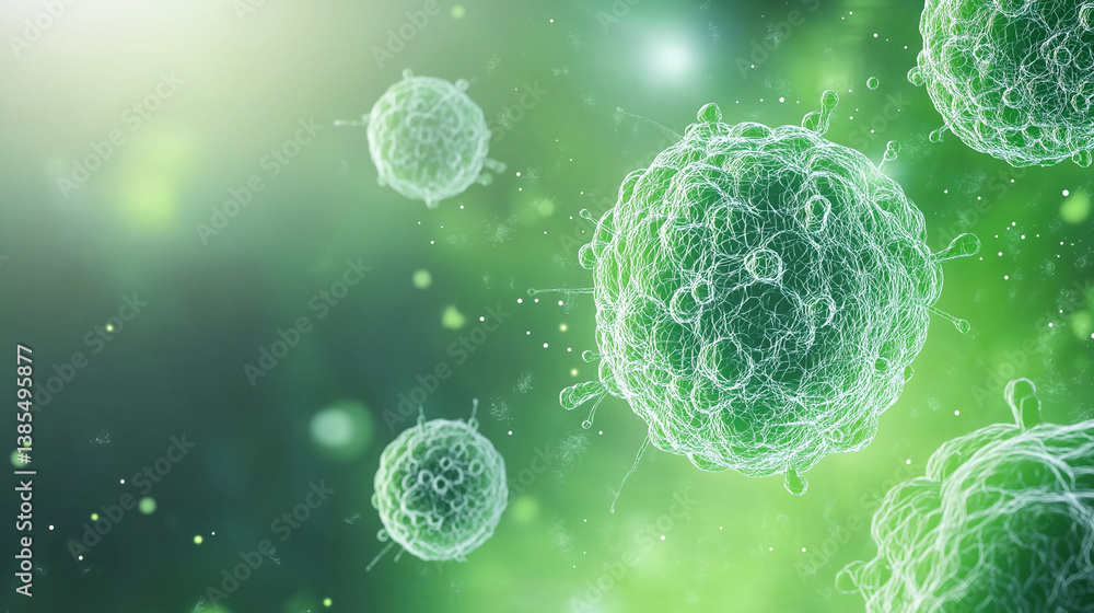 Poster microscopic world: capturing the essence of science. the image portrays a photorealistic representat