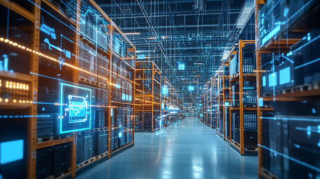 An AI powered system automating supply chain management by analyzing real time inventory levels, shipment tracking, and demand forecasts for optimized logistics