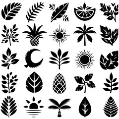 Elegant set of summer mix illustration artistic illustration for vector designs