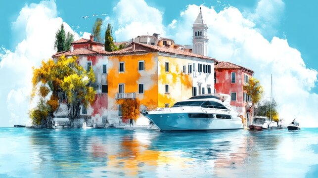 Iconic Italian Cities: Serene Landscape of Art and Architecture with Rich Details, Soft Lighting, and Sepiatone Aesthetic Chaos