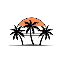 Obraz premium vector illustration of palm trees
