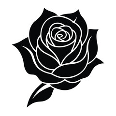 Minimalist One-Line Rose Silhouette ? Bold and Stylish Floral Design for Graphic Use