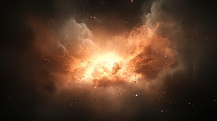 A fiery explosion effect lighting up a darkened battlefield.