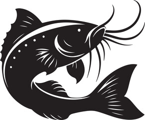 Obraz premium Fish Vector Silhouette Black Vector