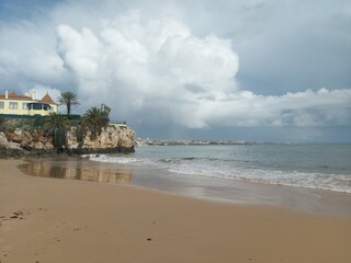 lisbon, sky, clouds, cityescape, travel, tourism, beach, peace, water, sand