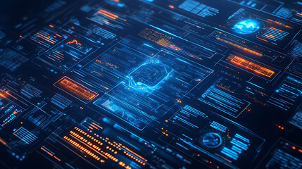 An AI powered system automating tax compliance by analyzing real time financial data and tax regulations, futuristic AI-driven finance platform, Financial technology style