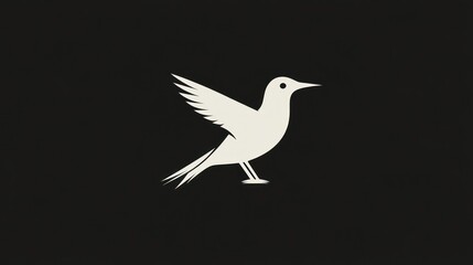 Obraz premium Bird in flight, minimalist silhouette graphic