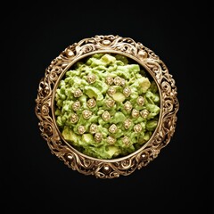 A bowl of fresh guacamole with tortilla chips. Featuring a flavorful Mexican appetizer