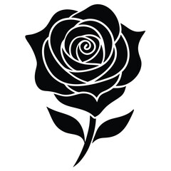 Clean Rose Silhouette for Branding ? Elegant and Timeless Floral Illustration