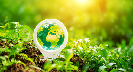 globe on green grass