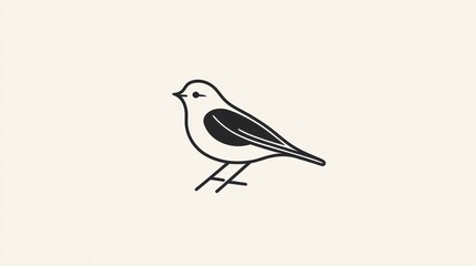 Simple line art drawing of a bird (1)